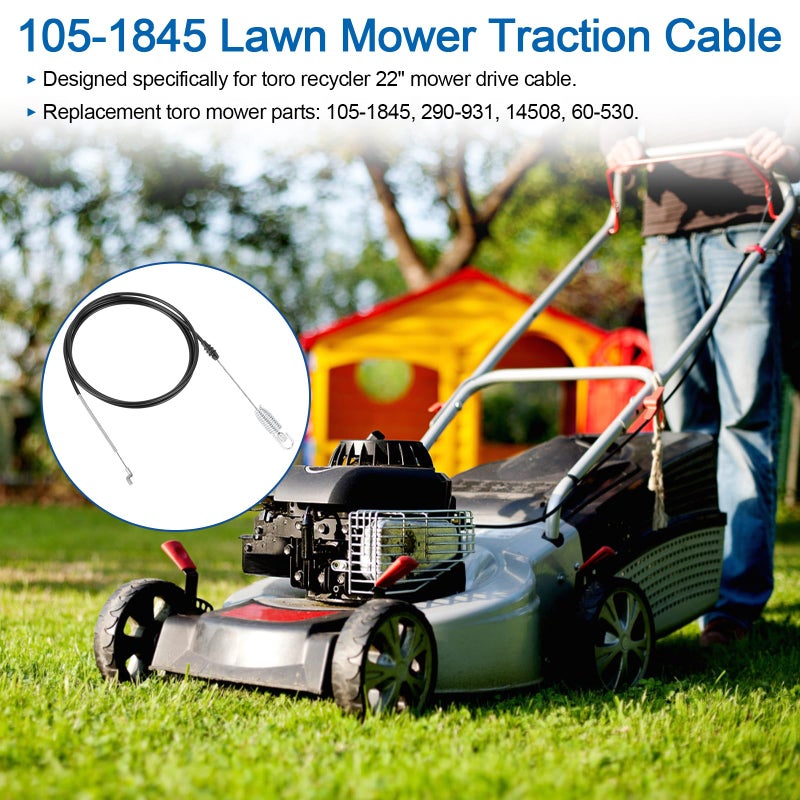 BZTT 105-1845 استبدال Toro 22 بوصة كابل محرك إعادة التدوير Toro أجزاء محرك العجلات الأمامية كابل محرك جزازة العشب لأجزاء جزازة العشب ذاتية الدفع من Toro - Image 2